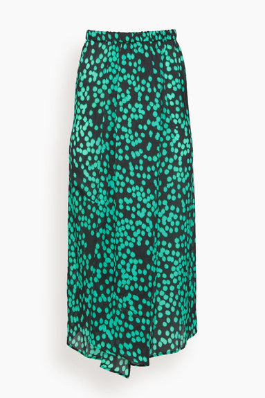 Christian Wijnants Skirts Fluid Elastic Waistband Skirt in Green Dots