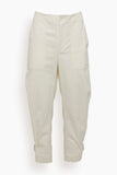 Cotton Twill Tapered Pants in Off White