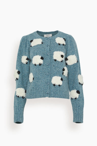 Sea Sweaters Samira Sheep Knit Cardigan in Stone