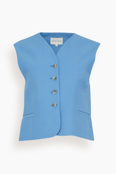 Loulou Studio Jackets Arup Vest in Blue