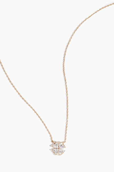 Diamond Clover Necklace in 14K Gold