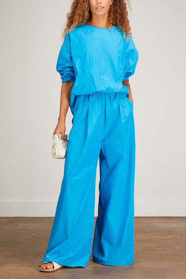 Forte Forte Pants Taffeta Chic Wide Leg Pants in Ocean