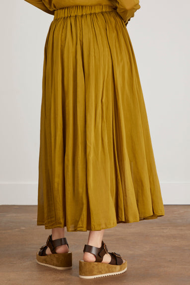 Forte Forte Skirts Cotton Voile Elasticated Skirt in Khaki Forte Forte Cotton Voile Elasticated Skirt in Khaki