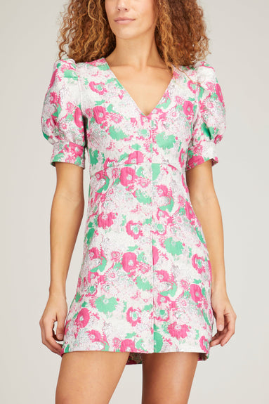 Ganni Dresses 3D Jacquard Button Down Mini Dress in Sugar Plum