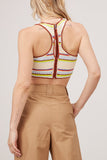 Ganni Swimwear Crochet Racerback Bikini Top in Multicolor