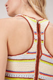 Ganni Swimwear Crochet Racerback Bikini Top in Multicolor
