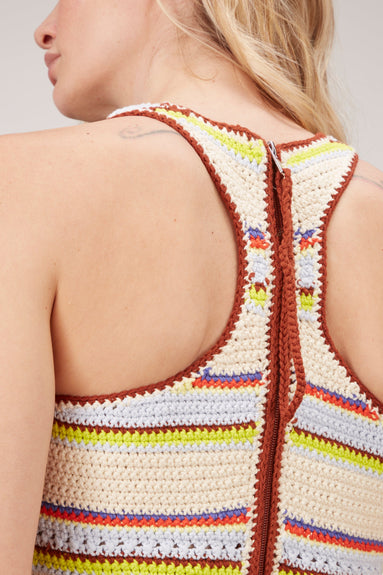 Ganni Swimwear Crochet Racerback Bikini Top in Multicolor