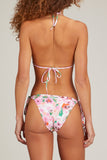 Ganni Swimwear Recycled Printed String Bikini Top in Sugar Plum Ganni Recycled Printed String Bikini Top in Sugar Plum