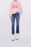 Ganni Clothing Boss Lady Puff Sweatshirt in Silver Pink