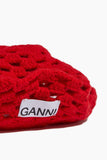 Ganni Lambswool Crochet Beret in Fiery Red – Hampden Clothing