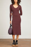 Ganni Dresses Low V-Neck Slim Dress in Port Royale Ganni Low V-Neck Slim Dress in Port Royale