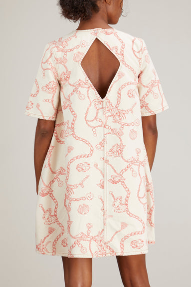 Ganni Dresses Print Denim Dress in Egret Ganni Print Denim Dress in Egret