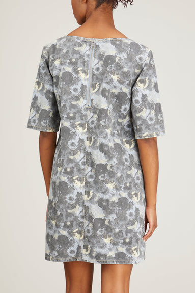 Ganni Dresses Print Denim Mini Dress in Brunnera Blue
