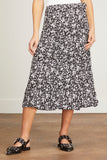 Ganni Skirts Printed Crepe Wrap Skirt in Black