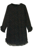 Ganni Clothing Printed Georgette Mini Dress in Black