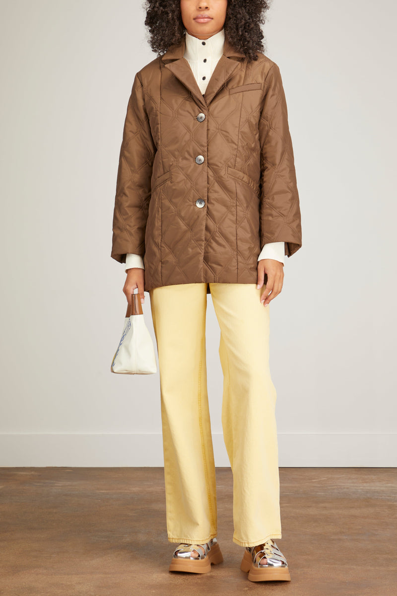Ganni Ripstop Quilt Blazer in Teak – Hampden Clothing