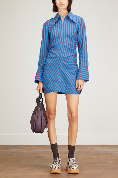Ganni Tops Stripe Cotton Fitted Tunic in Port Royale