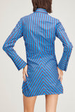 Ganni Tops Stripe Cotton Fitted Tunic in Port Royale