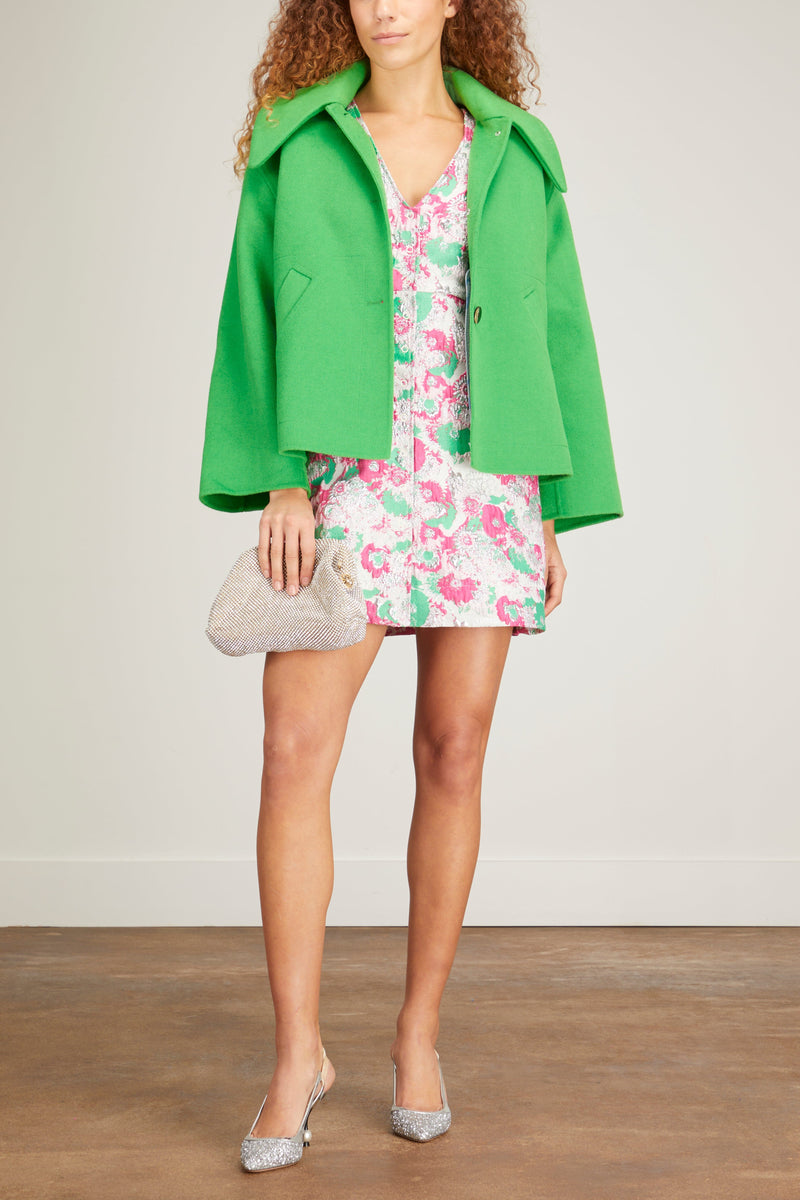 Ganni Wool Wide Collar Jacket in Kelly Green – Hampden Clothing
