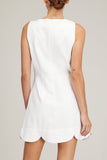 Lisa Marie Fernandez Scallop Mini Dress with Shorts in White Swiss