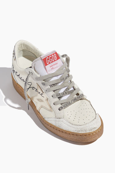 Golden Goose Shoes Sneakers Ball Star Sneaker in Creamy White/Gold/White Golden Goose Shoes Ball Star Sneaker in Creamy White/Gold/White