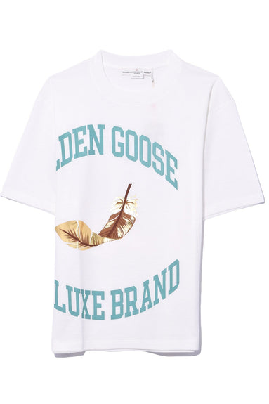 Golden Goose Clothing Bernina T-Shirt in White/Gold College Golden Goose Bernina T-Shirt in White/Gold College
