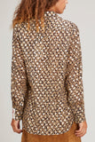 Golden Goose Tops Boyfriend Shirt in Tannin/Black/Gold