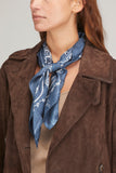 Golden Goose Scarves Foulard Paisley Scarf in Denim Blue