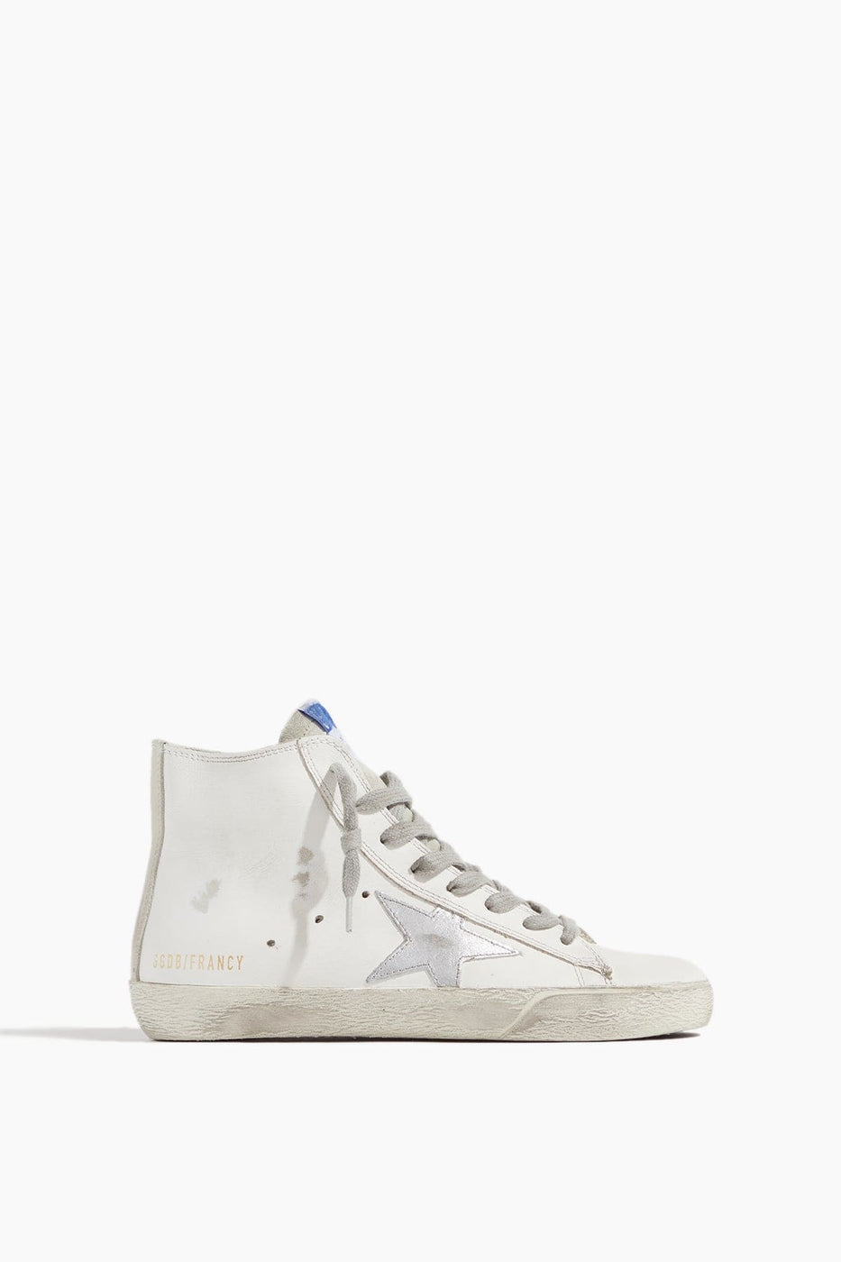 Golden Goose High Top Sneakers Francy Sneaker in White/Silver/Milk Golden Goose Shoes Francy Sneaker in White/Silver/Milk