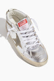 Golden Goose Shoes Sneakers Mid Star Sneaker in Silver/Taupe Golden Goose Mid Star Sneaker in Silver/Taupe