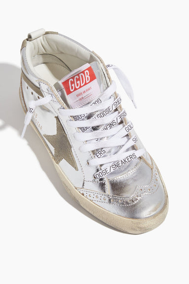 Golden Goose Shoes Sneakers Mid Star Sneaker in Silver/Taupe Golden Goose Mid Star Sneaker in Silver/Taupe