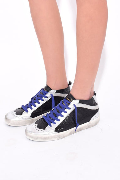 Golden Goose Shoes Mid Star Sneakers in Double Black Leather/Skate Golden Goose Mid Star Sneakers in Double Black Leather/Skate