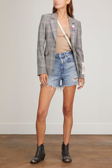 Golden Goose Jackets Single Breasted Blazer in Grey/Bone/White