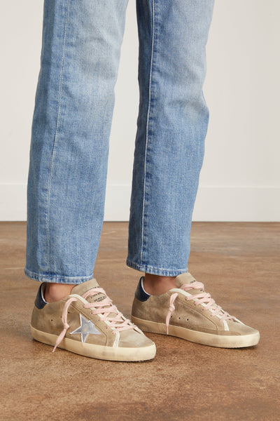 Golden Goose Sneakers Superstar Sneaker in Taupe/Silver/Dark Blue Golden Goose Superstar Sneaker in Taupe/Silver/Dark Blue