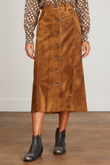 Golden Goose Skirts Buttoned Pencil Skirt in Tobacco Brown Golden Goose Buttoned Pencil Skirt in Tobacco Brown