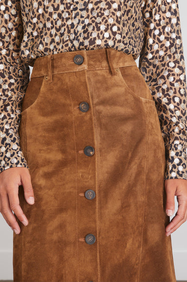 Golden Goose Skirts Buttoned Pencil Skirt in Tobacco Brown Golden Goose Buttoned Pencil Skirt in Tobacco Brown