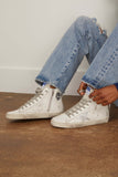 Golden Goose High Top Sneakers Francy Sneaker in White/Silver/Milk Golden Goose Shoes Francy Sneaker in White/Silver/Milk