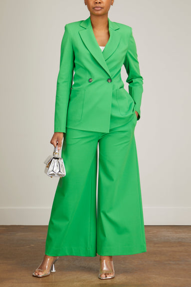 Harris Wharf Jackets Double Breasted Blazer with Shoulder Pads in Apple Green