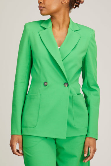 Harris Wharf Jackets Double Breasted Blazer with Shoulder Pads in Apple Green