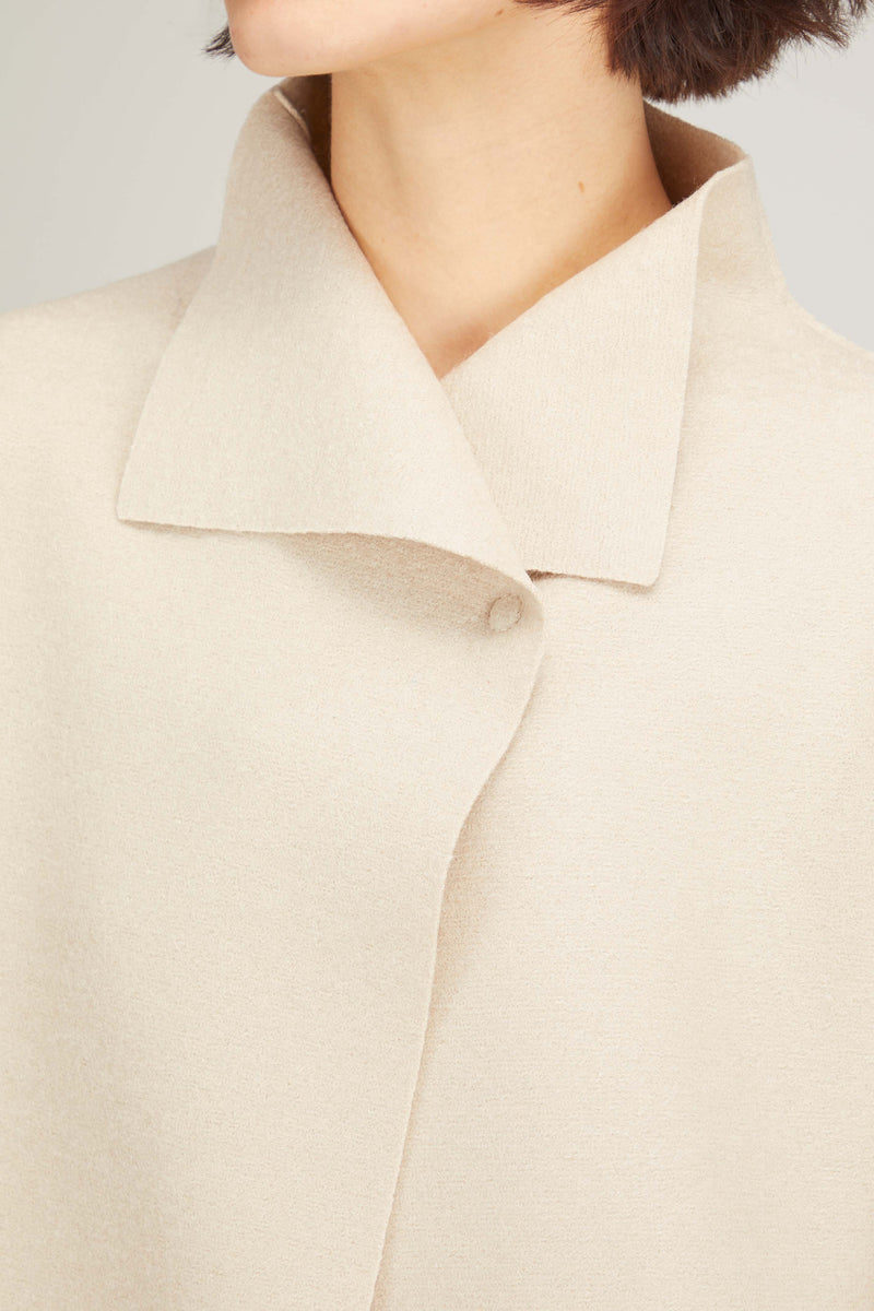 Harris Wharf Pressed Wool Kimono Jacket in Almond Hampden Clothing