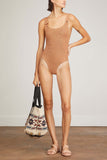Hunza G Swimwear Domino Swimsuit in Metallic Cocoa