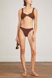 Hunza G Swimwear Juno Bikini in Metallic Chocolate