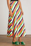 Christopher John Rogers Skirts Patio Stripe Bias Skirt in Rainbow Multi