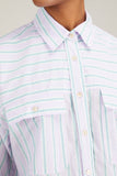 Etoile Isabel Marant Tops Nulenci Short Sleeve Top in Green/Lilac