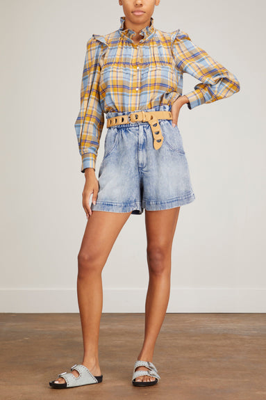 Etoile Isabel Marant Tops Idety Shirt in Blue/Yellow Etoile Isabel Marant Idety Shirt in Blue/Yellow