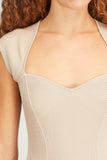 Jonathan Simkhai Tops Barbara Sweetheart Bodysuit in Almond