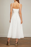 Simkhai Dresses Caroline Pleated Midi Dress in White Jonathan Simkhai Caroline Pleated Midi Dress in White