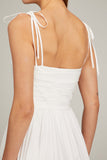 Simkhai Dresses Caroline Pleated Midi Dress in White Jonathan Simkhai Caroline Pleated Midi Dress in White