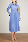 Jonathan Simkhai Dresses Elka Pleated Poplin Midi Shirt Dress in Hydrangea