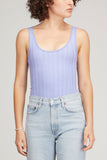 Jonathan Simkhai Tops Irene Compact Rib Jersey U Neck Bodysuit in Cornflower Jonathan Simkhai Irene Compact Rib Jersey U Neck Bodysuit in Cornflower